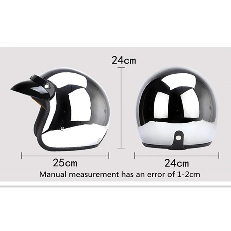 Helm Motor Open Face Chrome Si - Vintage Open Face Retro Helmet ulasan dan harga