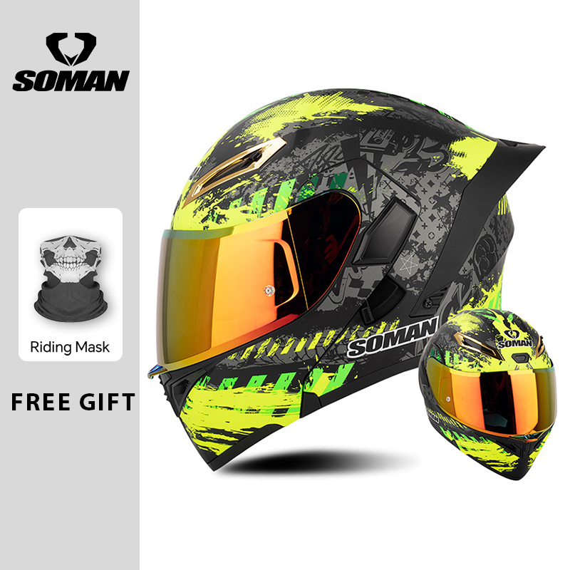 Helm Sepeda Motor Pria Bersert - Modular Flip Up Motorcycle Helmet Dot Approved ulasan dan harga