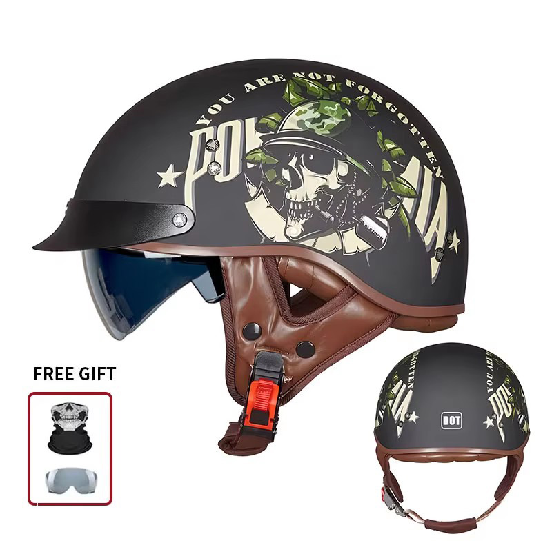 Helm Motor Vintage Setengah Te - Vintage Open Face Retro Helmet ulasan dan harga