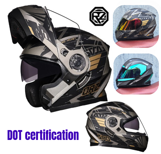 Orz helm motor, Visor ganda Fu - Dual Visor Motorcycle Racing Helmet ulasan dan harga