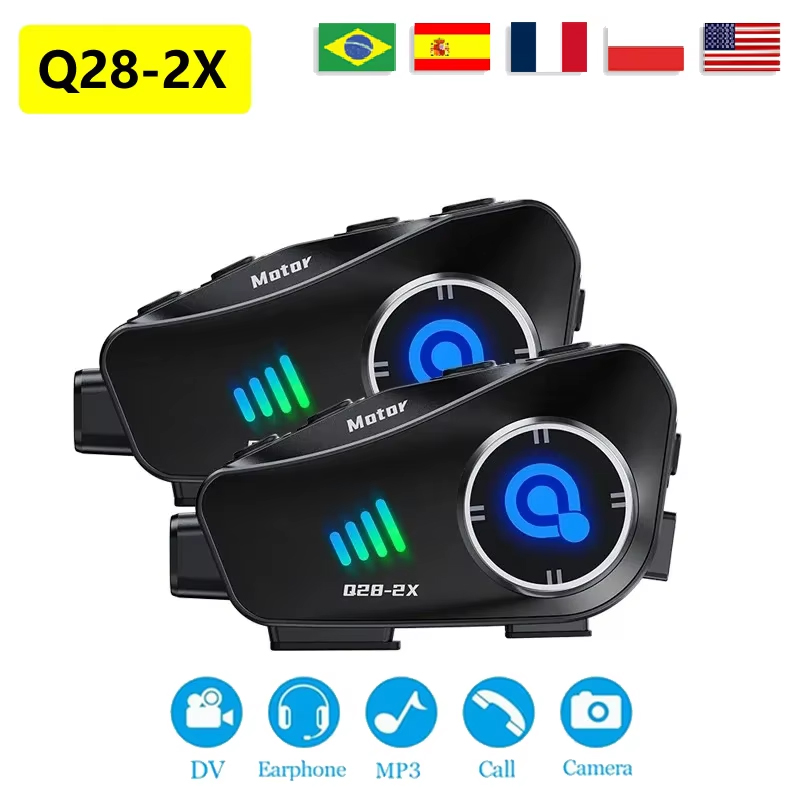 Q28-2X Helm Sepeda Motor Inter - Full Face Motorcycle Helmet With Bluetooth ulasan dan harga